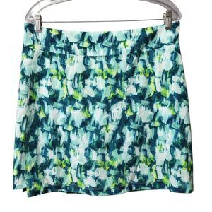 Lija Blue Green Brushstroke Abstract Print Golf Skort - Size 10‎